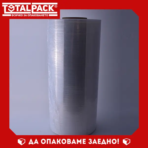Машинно стреч фолио 500mm/23µm/16kg термо кутия за храна с прикачен капак 500мл Машинно палетизиращо стреч фолио 16кг